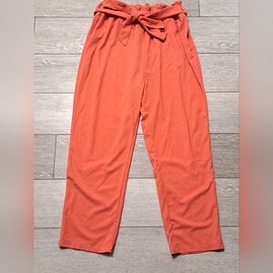 Brand New Plus Size Women's Stylish Orange Belted Carrot Pants